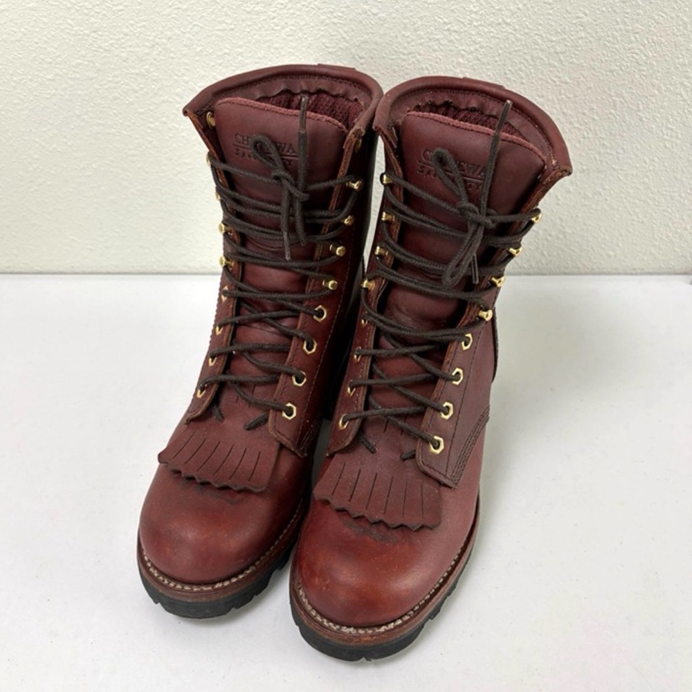 Chippewa Burgundy Logger Workboots